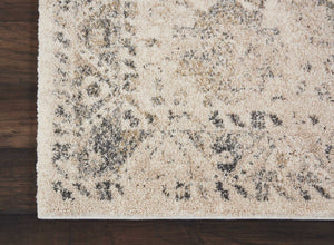 Homeroots 4' X 6' Cream And Gray Medallion Distressed Area Rug  Polypropylene 550965