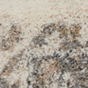 Homeroots 4' X 6' Cream And Gray Medallion Distressed Area Rug  Polypropylene 550965