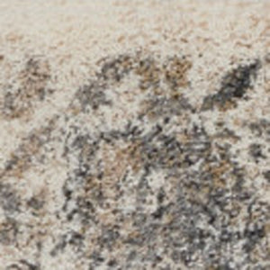 Homeroots 4' X 6' Cream And Gray Medallion Distressed Area Rug  Polypropylene 550965