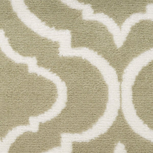 HomeRoots 8' Olive Green and Ivory Trellis Non-Skid Area Rug for Durable, Stylish Comfort in Any Room 8' X 10' 550974