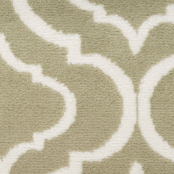 HomeRoots 8' Olive Green and Ivory Trellis Non-Skid Area Rug for Durable, Stylish Comfort in Any Room 8' X 10' 550974