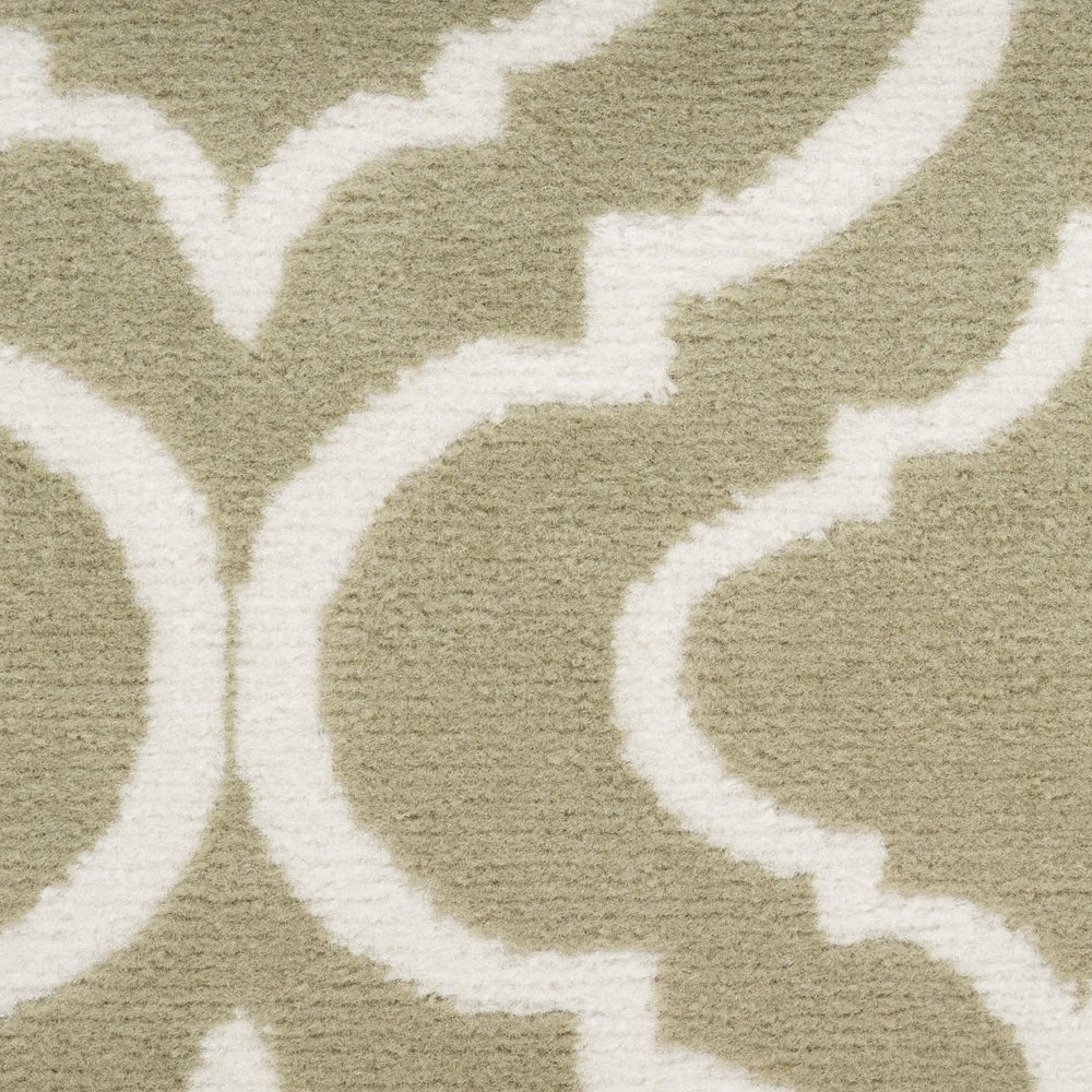 HomeRoots 8' Olive Green and Ivory Trellis Non-Skid Area Rug for Durable, Stylish Comfort in Any Room 8' X 10' 550974