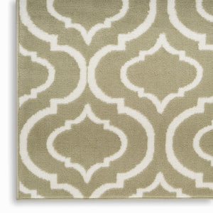 HomeRoots 8' Olive Green and Ivory Trellis Non-Skid Area Rug for Durable, Stylish Comfort in Any Room 8' X 10' 550974
