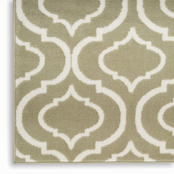 HomeRoots 8' Olive Green and Ivory Trellis Non-Skid Area Rug for Durable, Stylish Comfort in Any Room 8' X 10' 550974