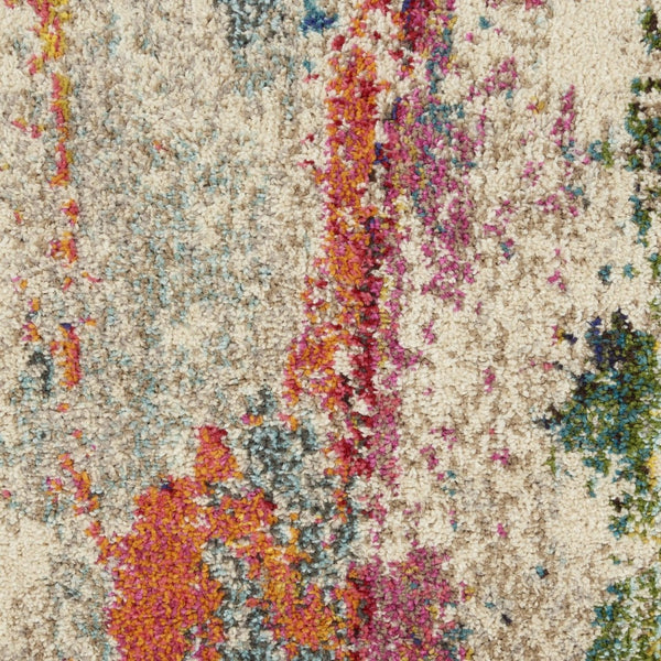 HomeRoots 7' Ivory Abstract Power Loom Area Rug - Modern Elegance for Living Rooms & Dining Areas, Easy Care 10' Runner 550978