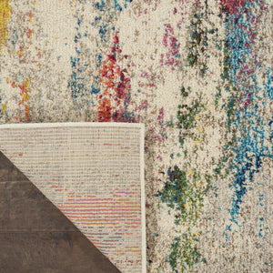 Homeroots 10' Runner Ivory Abstract Power Loom Runner Rug  Polypropylene 550978