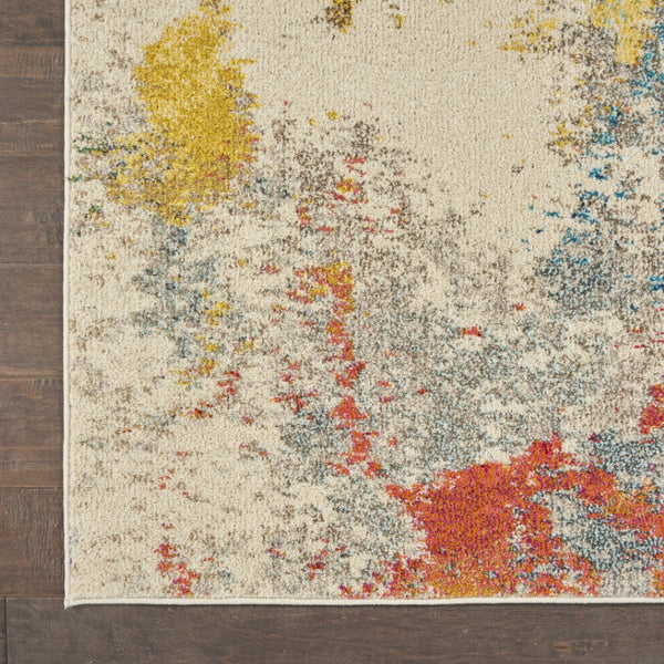 HomeRoots 6' Ivory Abstract Power Loom Area Rug - Modern Design for Living Rooms, Bedrooms & Office Spaces 7' X 10' 550979