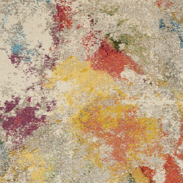 Homeroots 7' X 10' Ivory Abstract Power Loom Area Rug  Polypropylene 550979