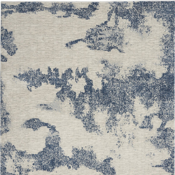 Homeroots 4' X 6' Light Blue And Ivory Abstract Non Skid Area Rug  Polypropylene,Polyester 550984