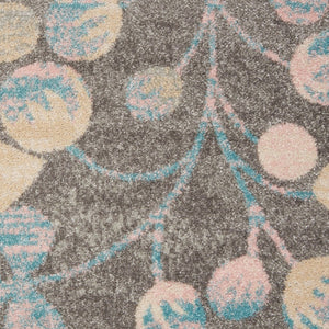 HomeRoots 5' Navy Blue and Beige Botanical Leaves Area Rug for Stylish and Durable Home Decor Solutions 5' X 7' 550986
