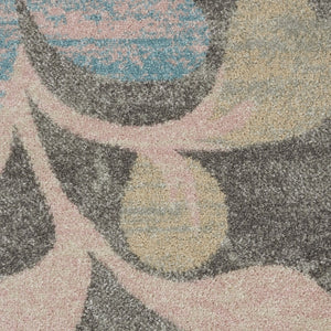 HomeRoots 5' Navy Blue and Beige Botanical Leaves Area Rug for Stylish and Durable Home Decor Solutions 6' X 9' 550990