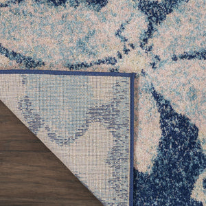 Homeroots 5' Navy Blue And Ivory Floral Area Rug - Durable, Stain-resistant Design For Stylish Home Décor 6' X 9' Polypropylene 550991