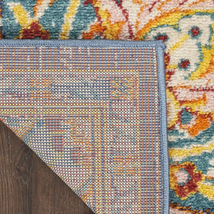 5x7 Floral Medallion Area Rug Navy Polypropylene Weave for Living or Dining Rooms