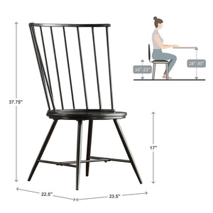 Homelegance Xenia High Back Dining Chair Set of Two with Metal Frame for Modern Interiors Black 550C-BK(3A)