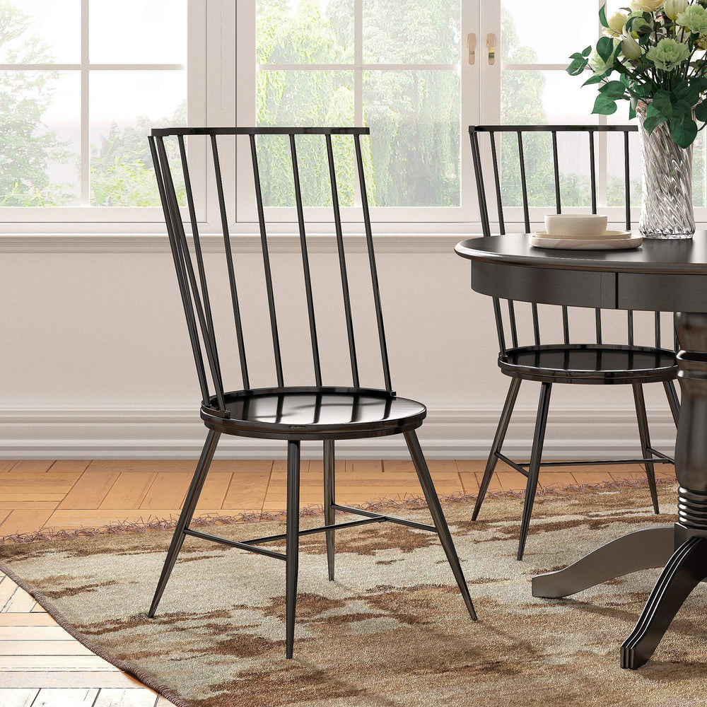 Homelegance Xenia High Back Dining Chair Set of Two with Metal Frame for Modern Interiors Black 550C-BK(3A)