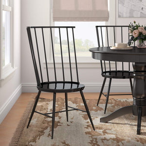 Xenia High Back Dining Chair Set of Two with Metal Frame for Modern Interiors