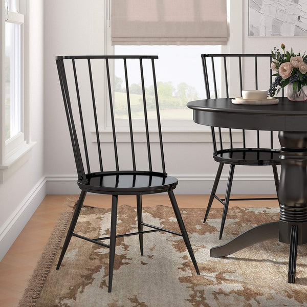 Xenia High Back Dining Chair Set of Two with Metal Frame for Modern Interiors