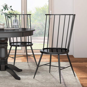 Xenia High Back Dining Chair Set of Two with Metal Frame for Modern Interiors