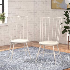 Xenia High Back Dining Chair Set of Two with Metal Frame for Modern Interiors