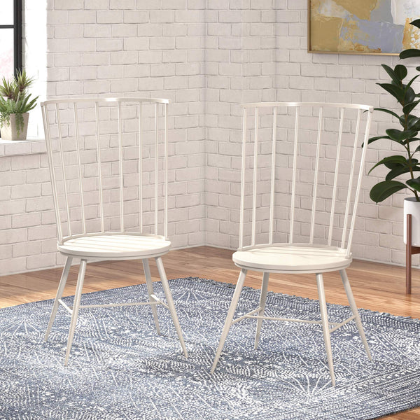 Xenia High Back Dining Chair Set of Two with Metal Frame for Modern Interiors