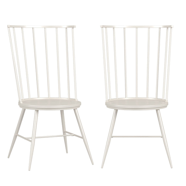 Xenia High Back Dining Chair Set of Two with Metal Frame for Modern Interiors