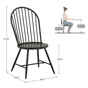 Xenia Iron Hoop High Back Dining Chair Set for Stylish Modern Living Spaces