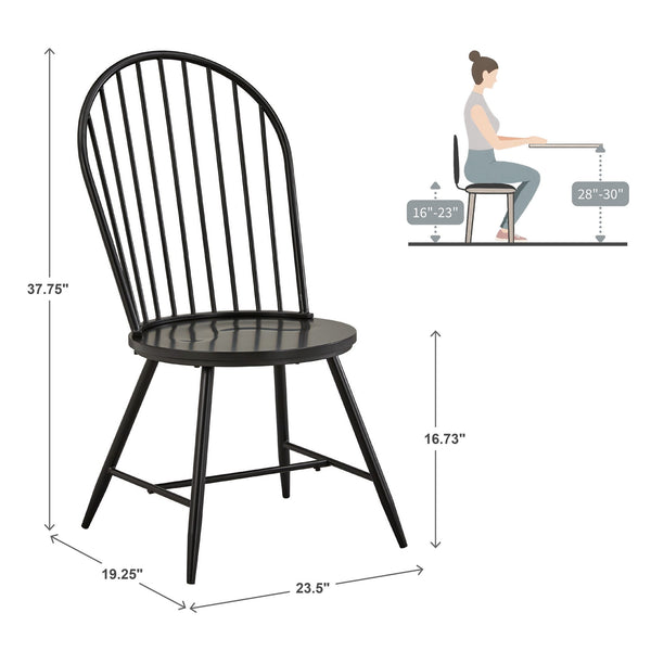 Xenia Iron Hoop High Back Dining Chair Set for Stylish Modern Living Spaces