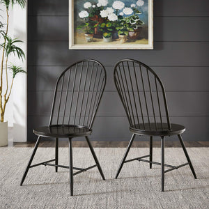 Xenia Iron Hoop High Back Dining Chair Set for Stylish Modern Living Spaces