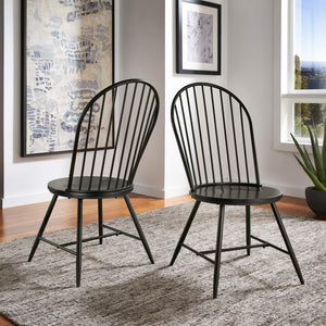 Xenia Iron Hoop High Back Dining Chair Set for Stylish Modern Living Spaces