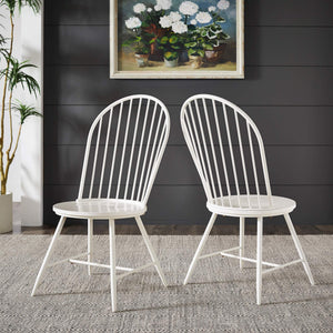 Xenia Iron Hoop High Back Dining Chair Set for Stylish Modern Living Spaces