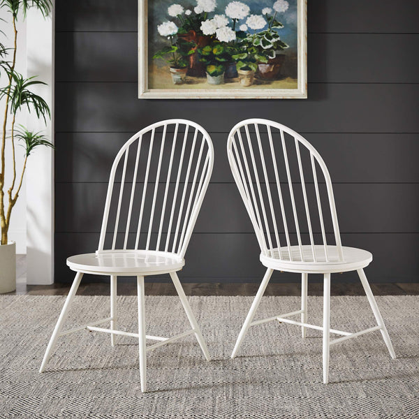 Xenia Iron Hoop High Back Dining Chair Set for Stylish Modern Living Spaces