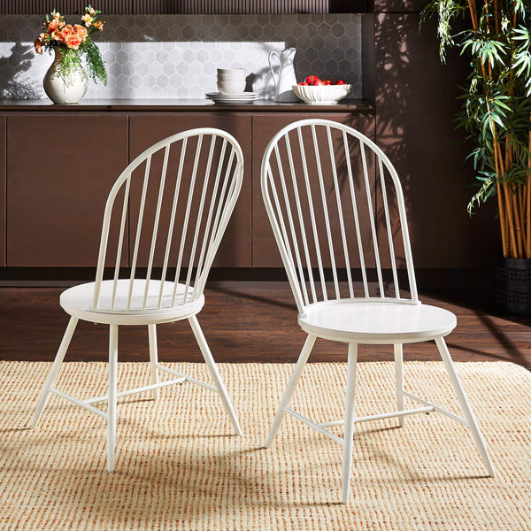 Xenia Iron Hoop High Back Dining Chair Set for Stylish Modern Living Spaces