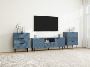 Hearth and Haven TV Stand with Solid Ion Feet, TV Console Table For Living Room, Bedroom W688130658