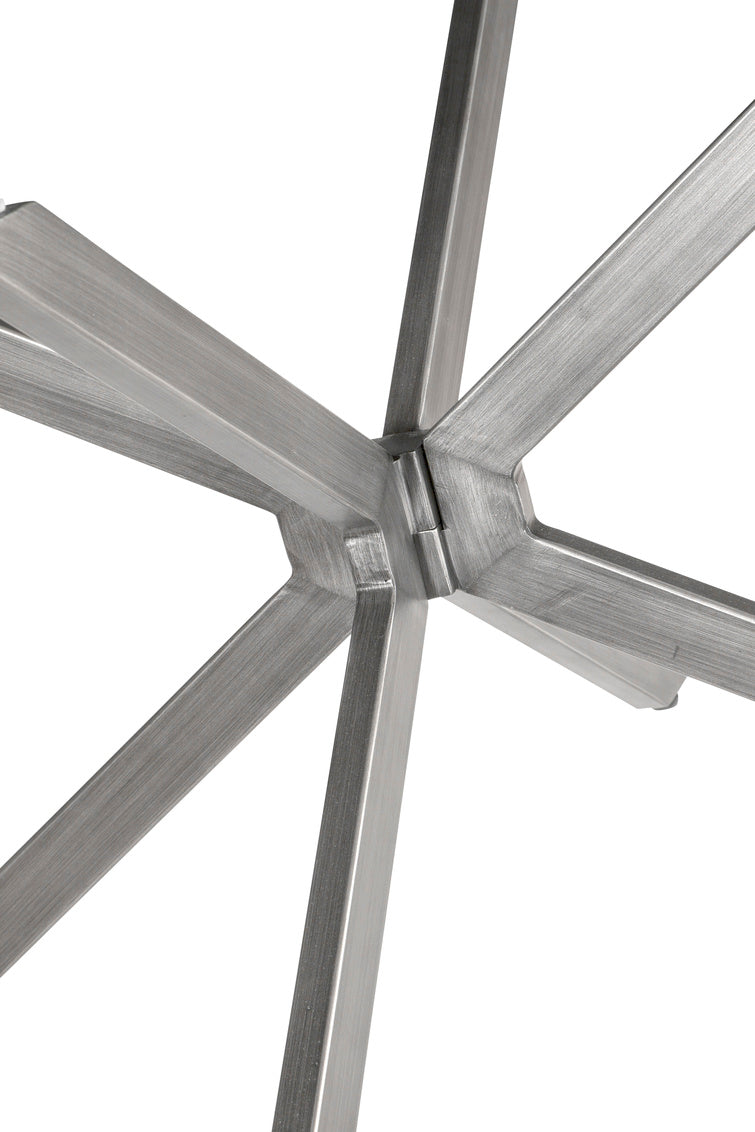 Basset Mirror Deen Round End Table - Stylish Industrial Design With Gunmetal Base And Durable Glass Top For Modern Homes Silver Steel,Glass 5510-220-492