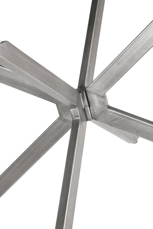 Basset Mirror Deen Round End Table - Stylish Industrial Design With Gunmetal Base And Durable Glass Top For Modern Homes Silver Steel,Glass 5510-220-492