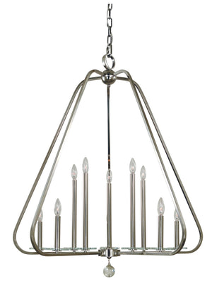 Framburg 10-light Elegant Triangulum Foyer Chandelier – Modern Design For Stunning Home Illumination Polished Nickel Metal 5510 Pn
