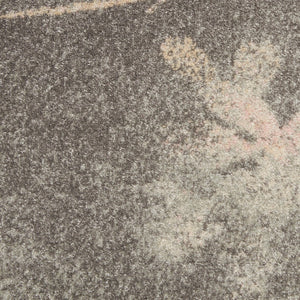 Homeroots 6' X 9' Gray And Pink Floral Area Rug - Stain Resistant, Durable, Stylish Accent For Any Room  Polypropylene 551011