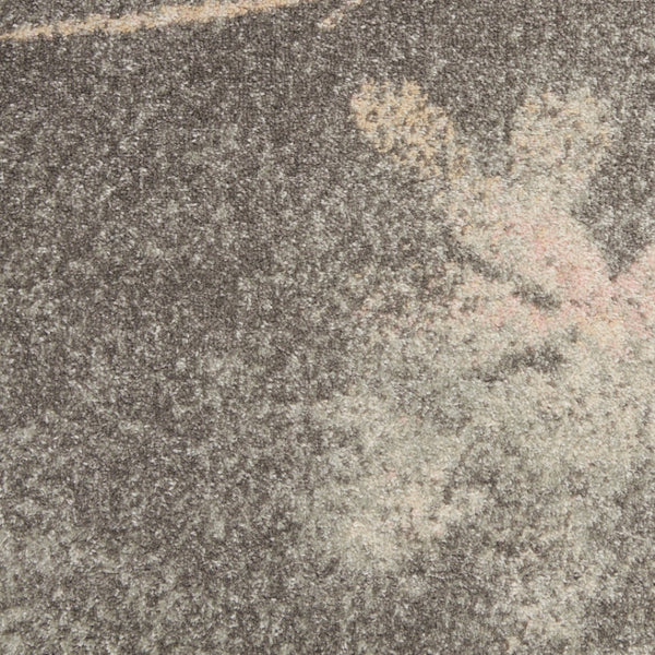 Homeroots 6' X 9' Gray And Pink Floral Area Rug - Stain Resistant, Durable, Stylish Accent For Any Room  Polypropylene 551011