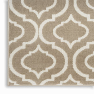 HomeRoots 8' Taupe and Ivory Trellis Area Rug - Durable, Stain-Resistant Design Perfect for High-Traffic Spaces 8' X 10' 551027