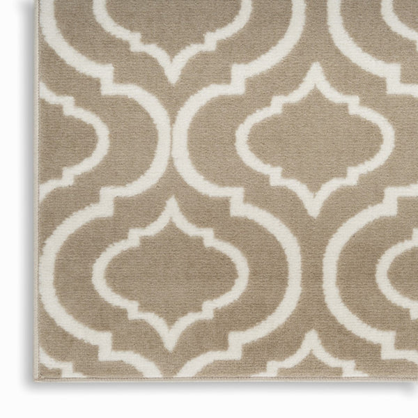 HomeRoots 8' Taupe and Ivory Trellis Area Rug - Durable, Stain-Resistant Design Perfect for High-Traffic Spaces 8' X 10' 551027