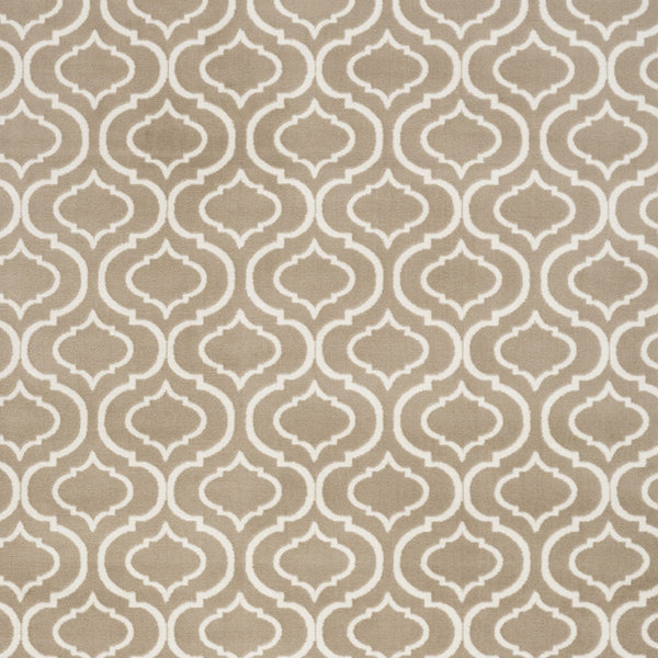 Homeroots 8' X 10' Taupe And Ivory Trellis Non Skid Area Rug  Polypropylene 551027