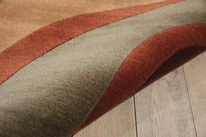 8 X 11 Red Stripe Power Loomed Area Rug Low Pile Living Room Floor Cover