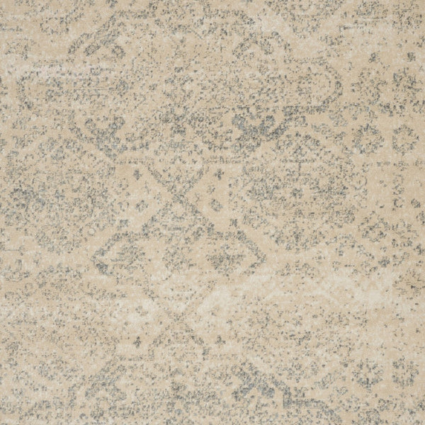 Homeroots 7' X 10' Versatile Beige And Gray Geometric Distressed Area Rug - Durable, Stain Resistant Comfort  Polypropylene 551035
