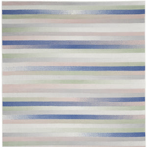 Homeroots 8' X 10' Ivory Tan And Blue Abstract Distressed Non Skid Area Rug  Polypropylene 551041