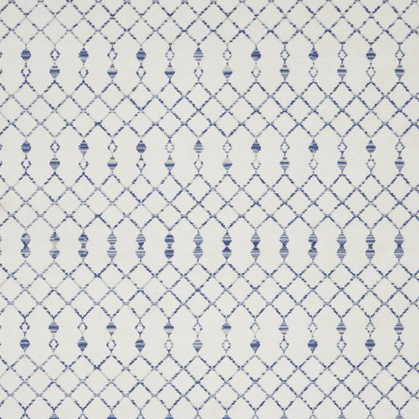 Homeroots 8' X 10' Ivory And Blue Geometric Distressed Non Skid Area Rug  Polypropylene 551051