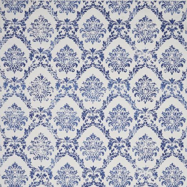 Homeroots 8' X 10' Ivory And Navy Blue Damask Distressed Non Skid Area Rug  Polypropylene 551052