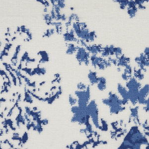 HomeRoots 7' Elegant Ivory and Navy Damask Distressed Area Rug - Durable, Stain-Resistant, Perfect for Busy Homes 8' X 10' 551052