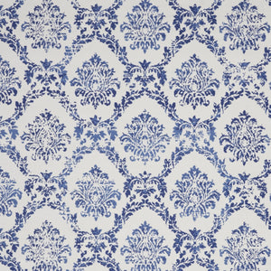 Homeroots 8' X 10' Ivory And Navy Blue Damask Distressed Non Skid Area Rug  Polypropylene 551052