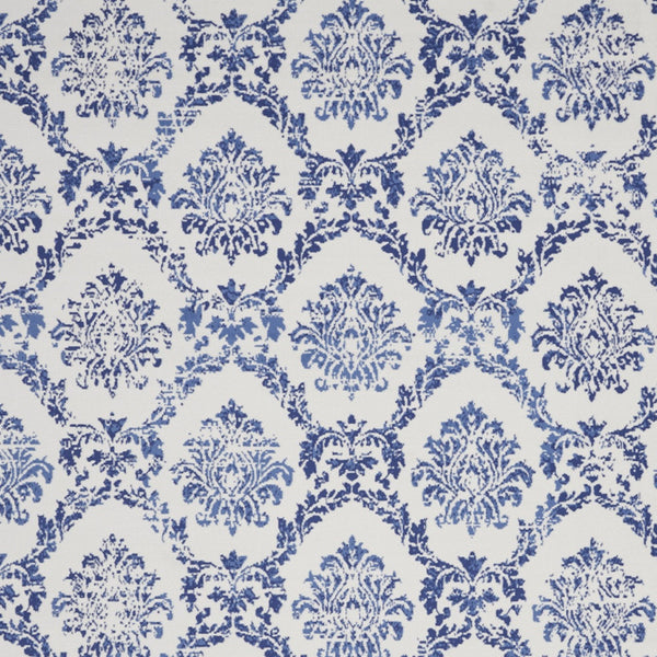 Homeroots 8' X 10' Ivory And Navy Blue Damask Distressed Non Skid Area Rug  Polypropylene 551052
