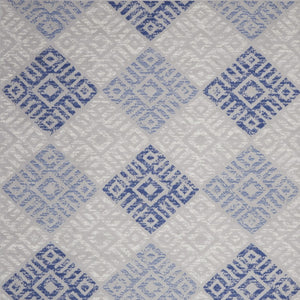 Homeroots 7' Stylish Geometric Distressed Area Rug In Beige, Blue & Gray – Durable, Non-skid, Stain Resistant 8' X 10' Polypropylene 551053